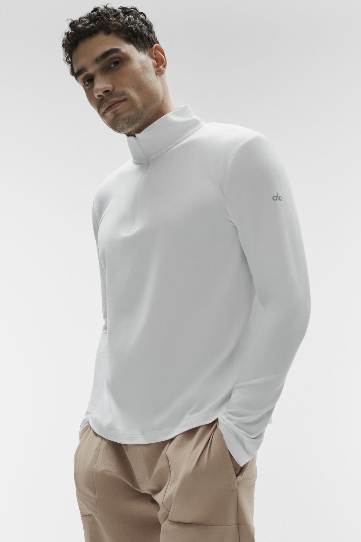 Conquer 1/4 Zip Reform Long Sleeve - White--2