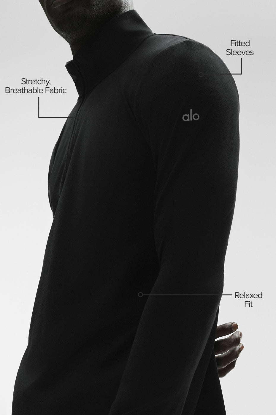 Conquer 1/4 Zip Reform Long Sleeve - Black--1