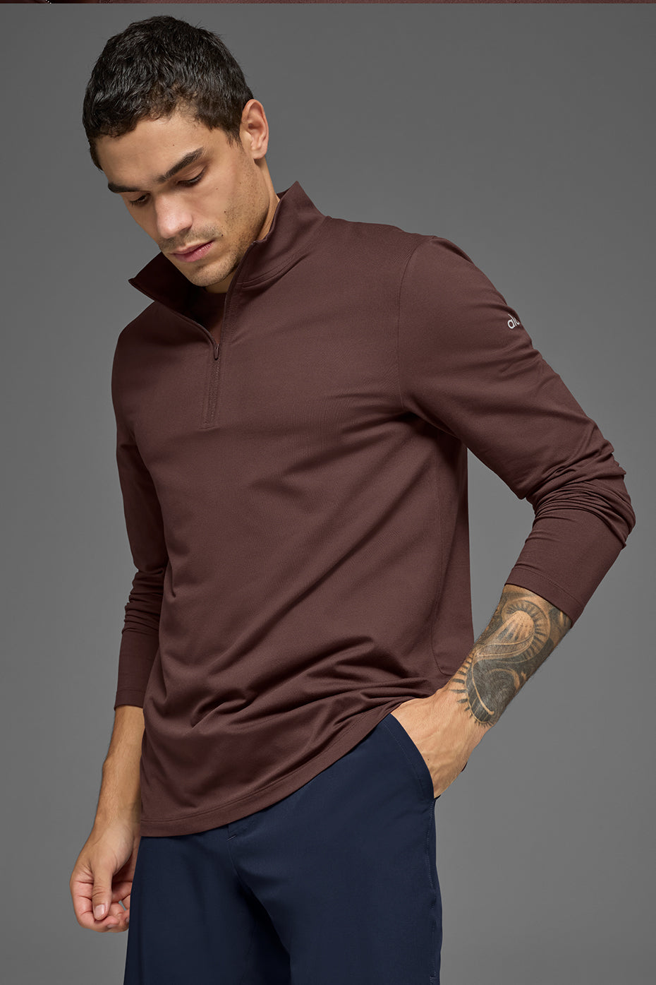 Conquer 1/4 Zip Reform Long Sleeve - Brownstone--1