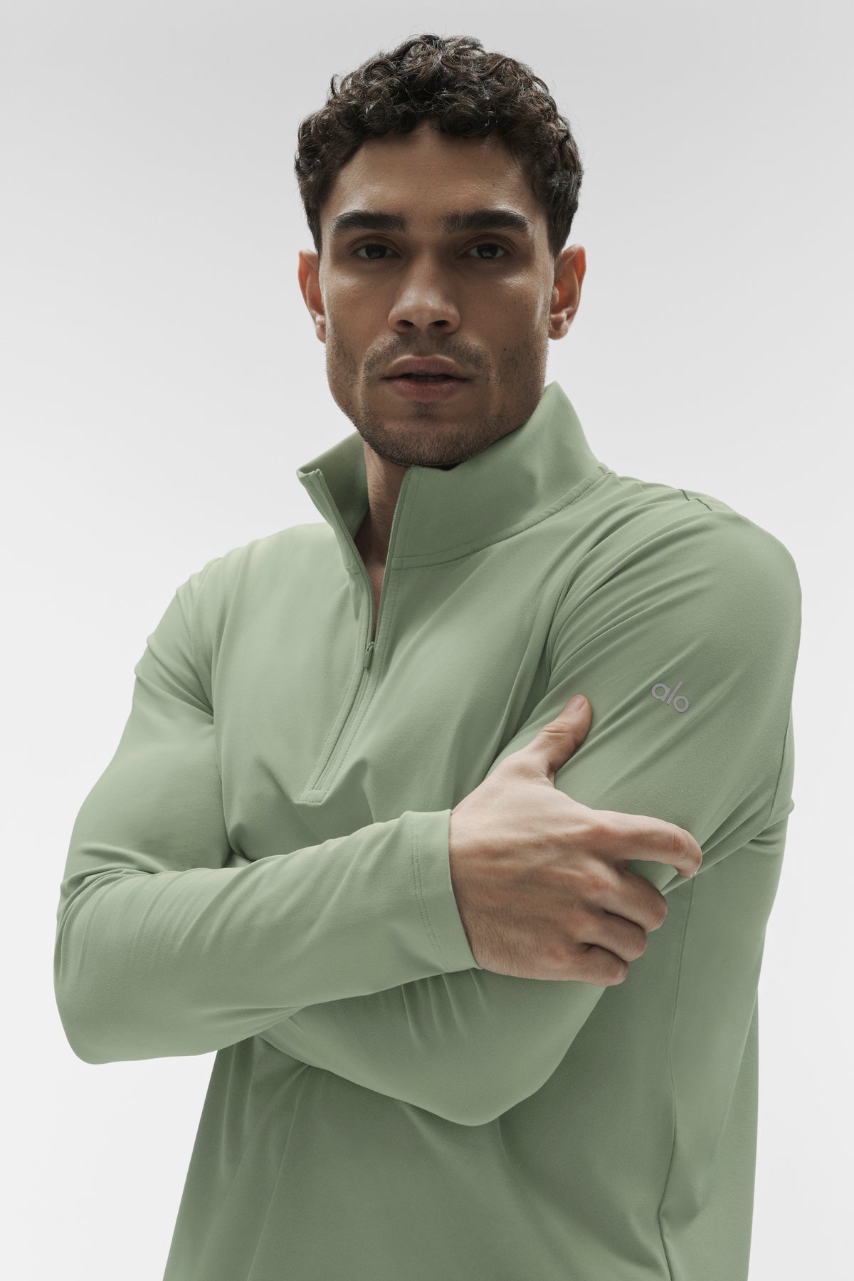 Conquer 1/4 Zip Reform Long Sleeve - Dune Grass--1