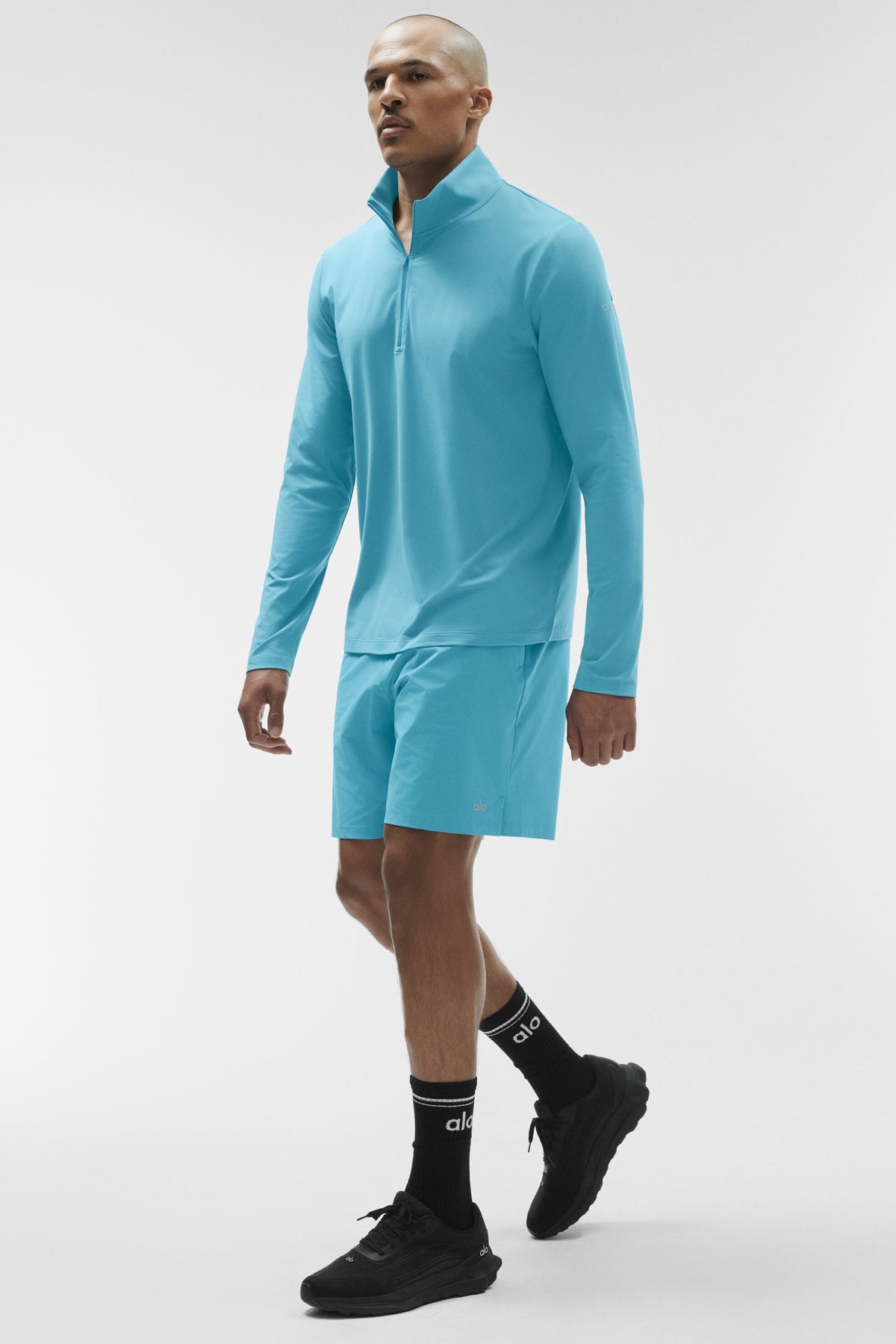 Conquer 1/4 Zip Reform Long Sleeve - Blue Breeze--4