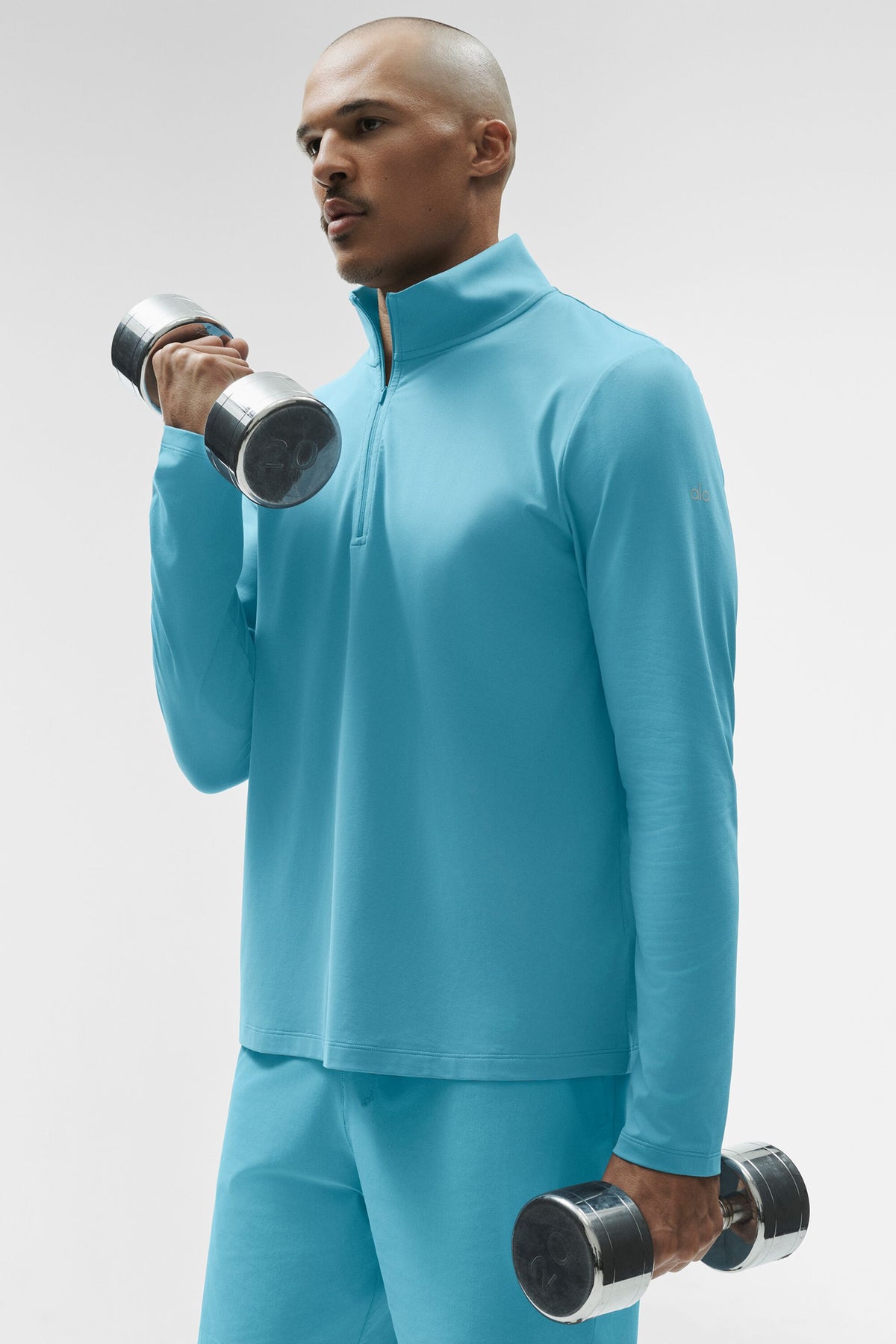 Conquer 1/4 Zip Reform Long Sleeve - Blue Breeze--0