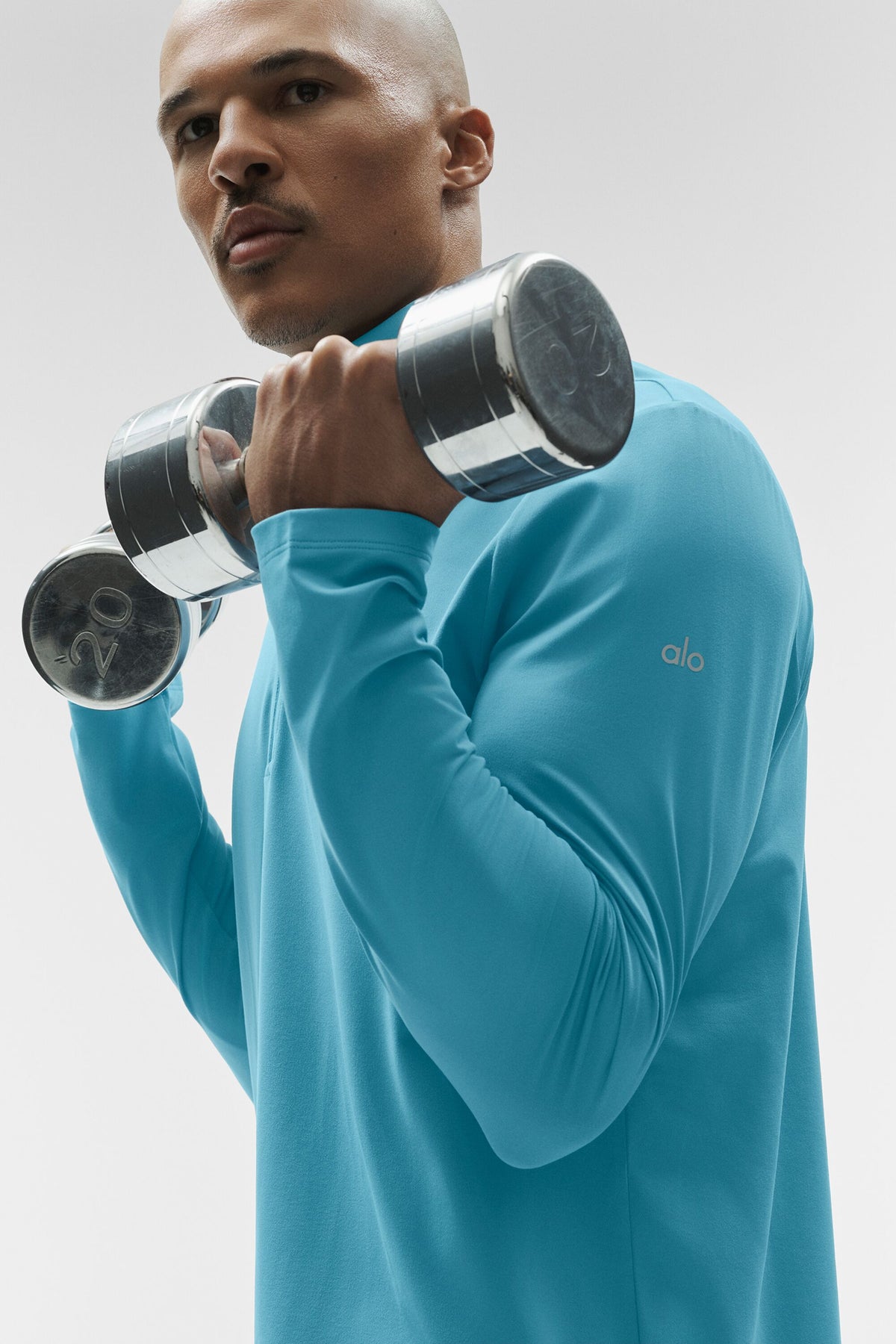 Conquer 1/4 Zip Reform Long Sleeve - Blue Breeze--3