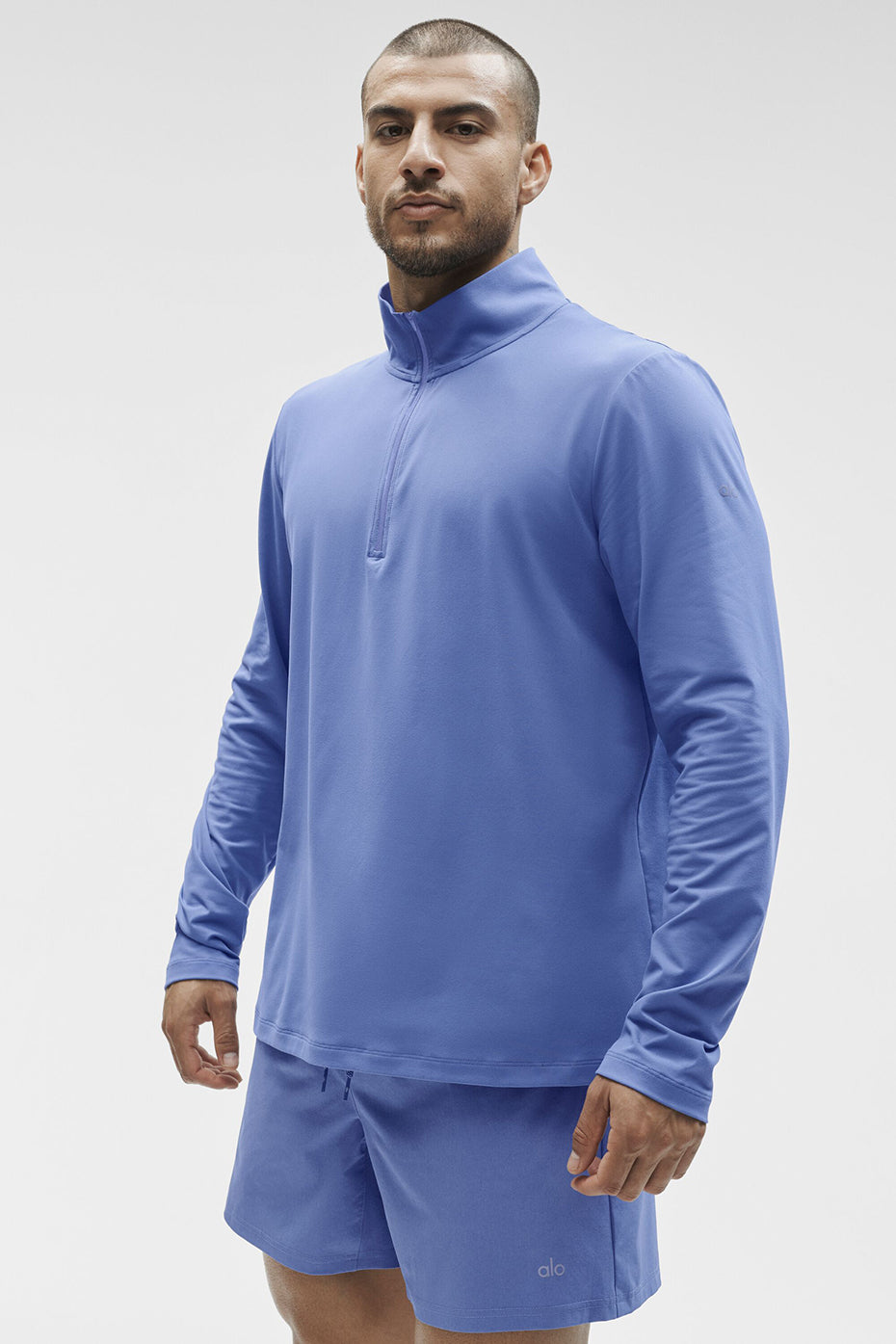 Conquer 1/4 Zip Reform Long Sleeve - Provence Blue--3