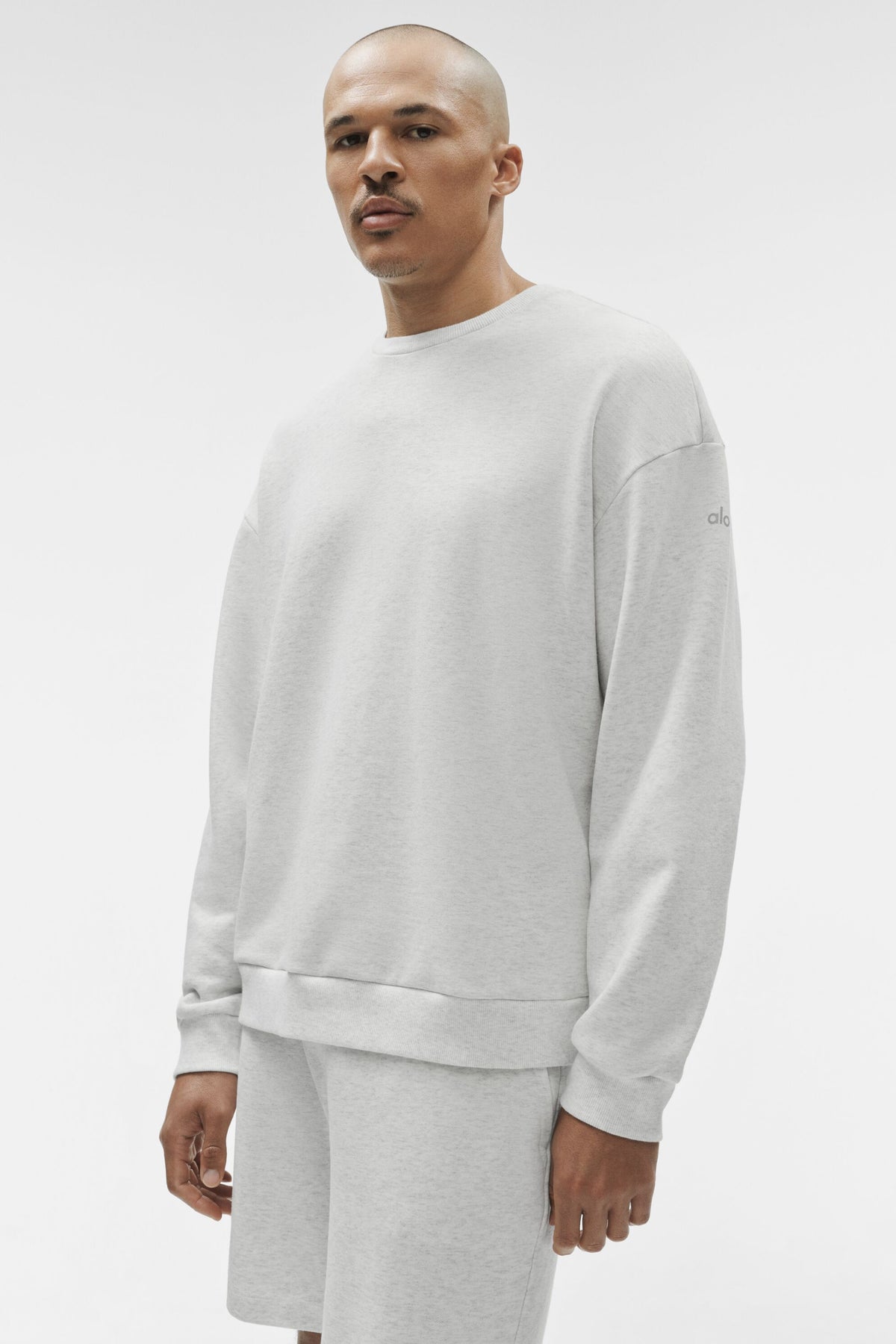 Chill Crew Neck Pullover - White Heather--2