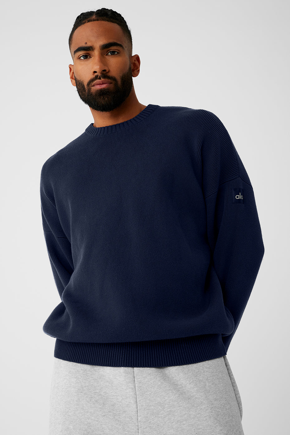 Scholar Crew Neck Sweater - Navy--4