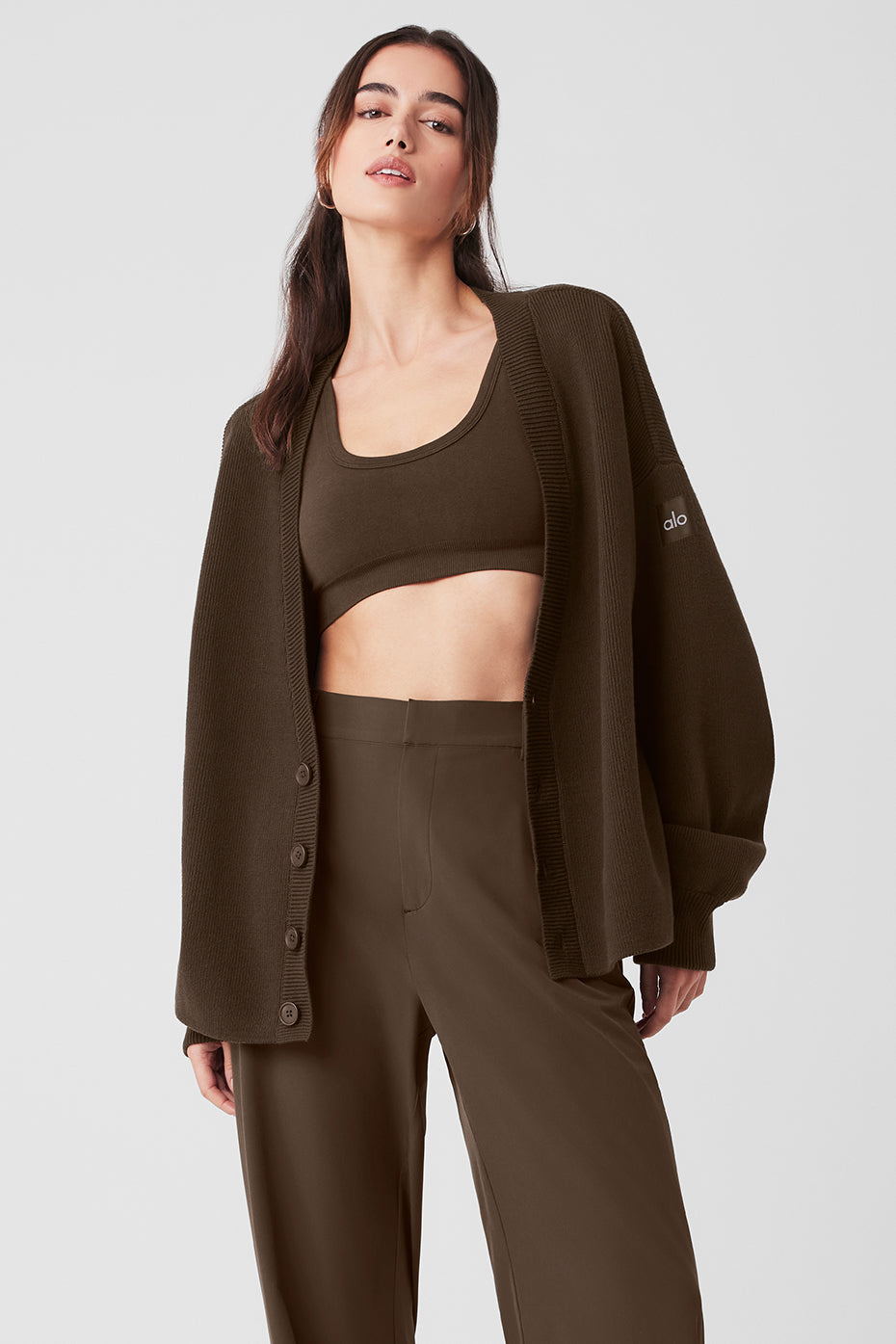 Scholar Cardigan Sweater - Espresso--0