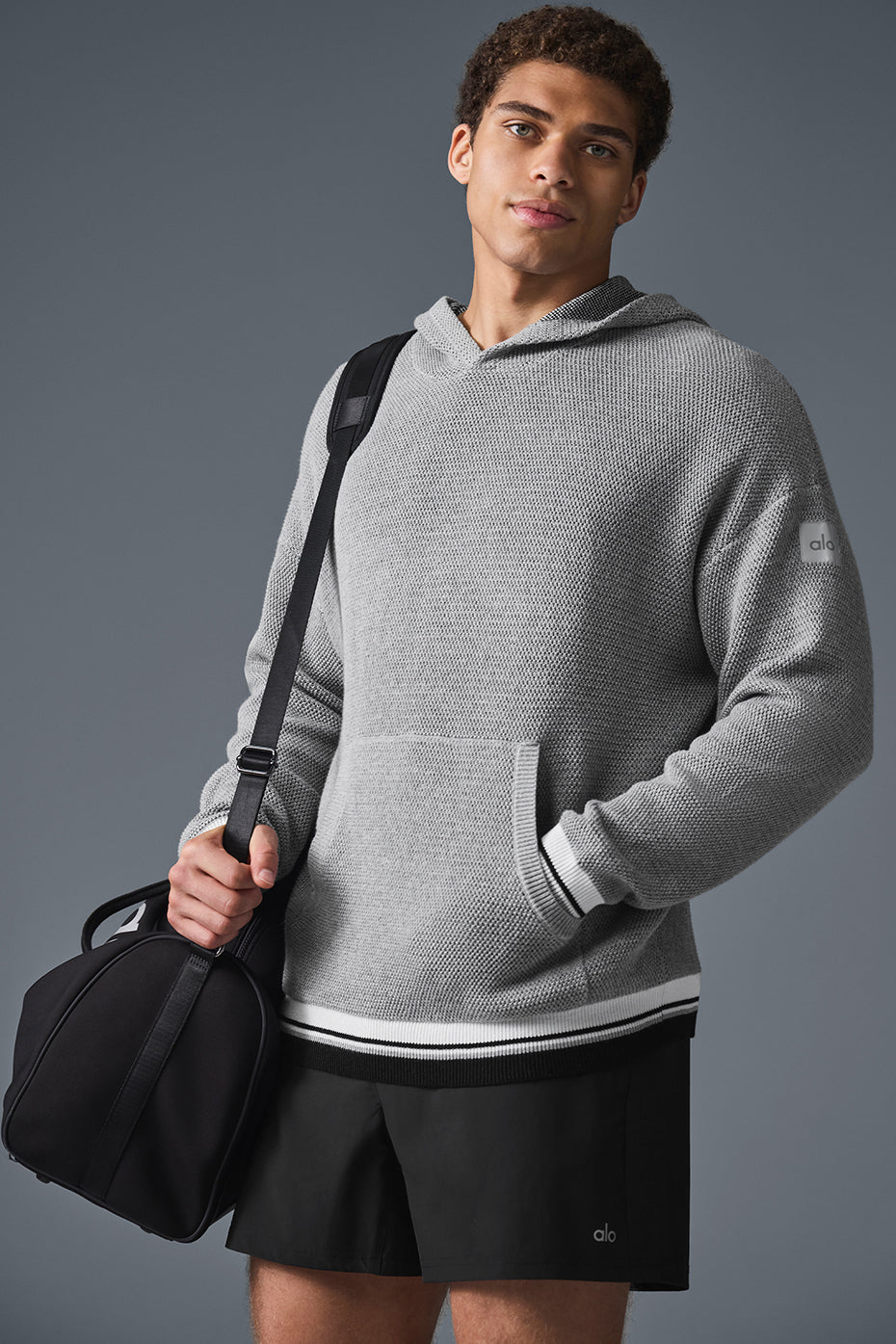 Sports Club Sweater Knit Hoodie - Athletic Heather Grey--0
