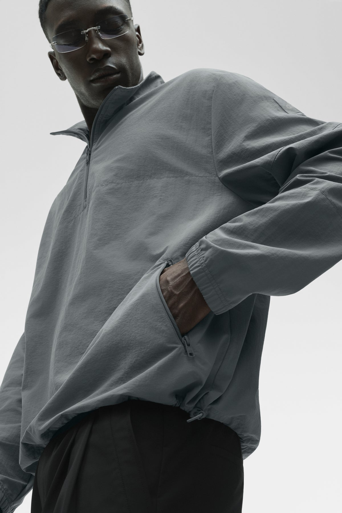 Light Weight Takeaway Track Pullover - Monument--2