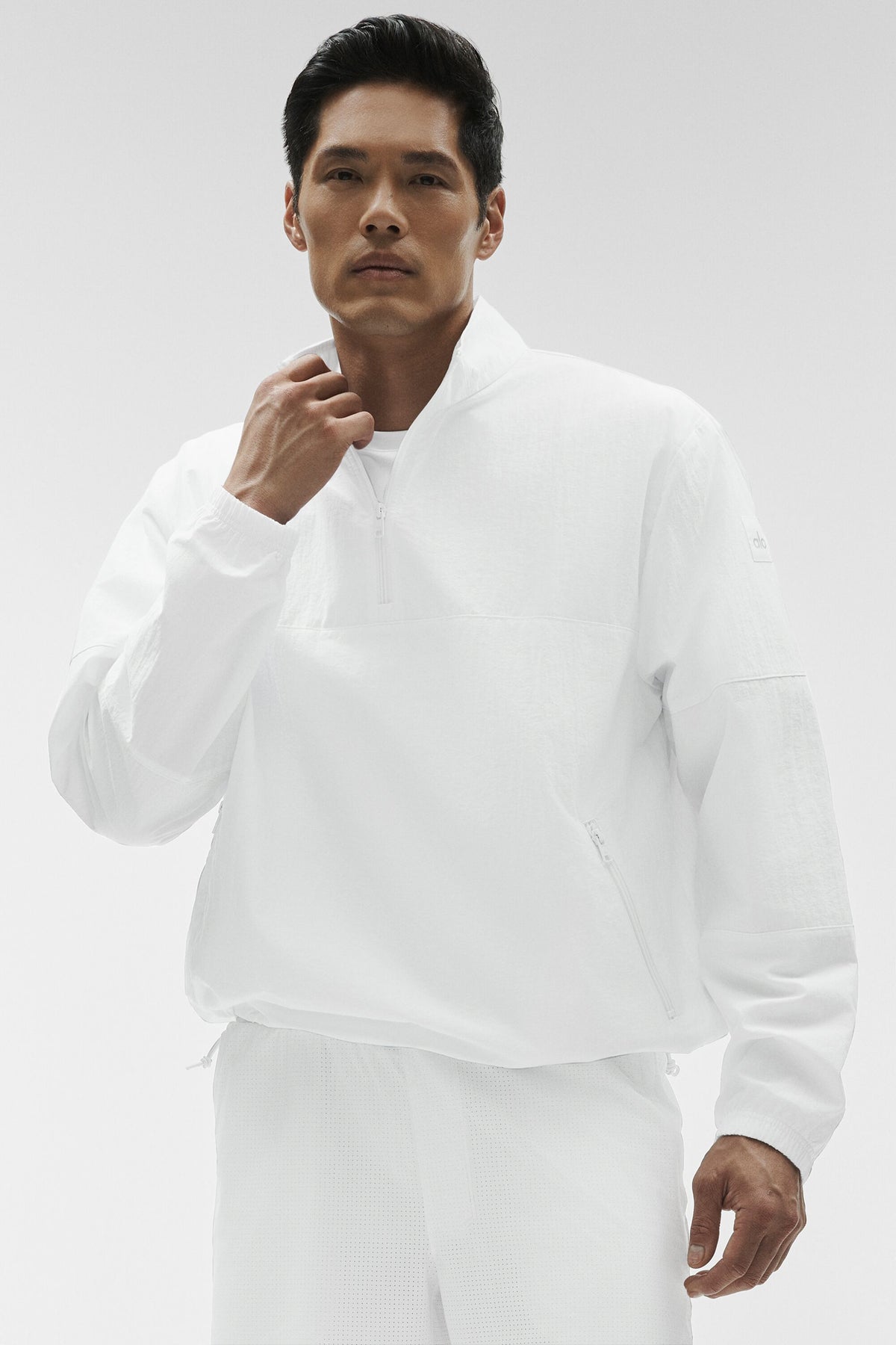 Light Weight Takeaway Track Pullover - White--2