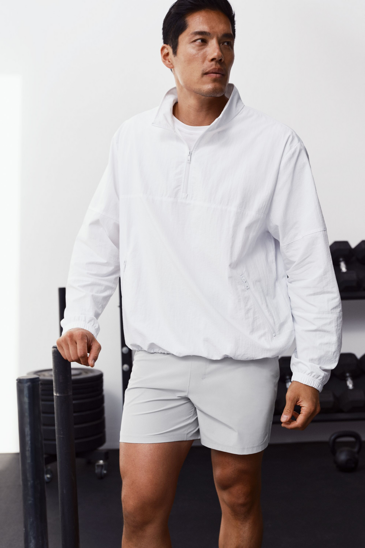 Light Weight Takeaway Track Pullover - White--0