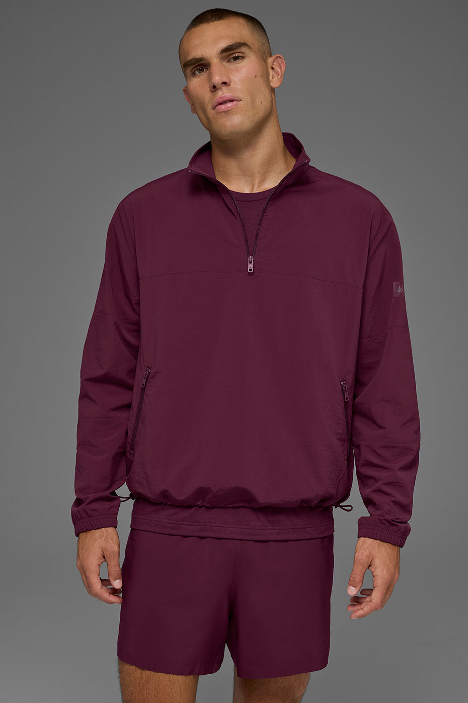 Light Weight Takeaway Track Pullover - Burgundy--0