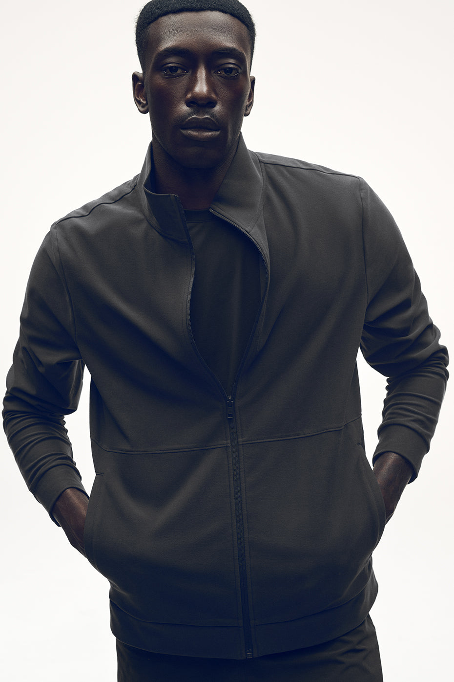 Conquer Max Mock Neck Full Zip - Anthracite--0