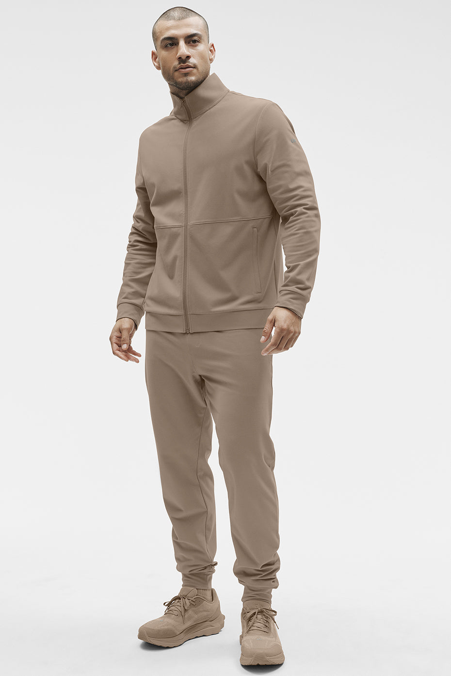 Conquer Max Mock Neck Full Zip - Gravel--3