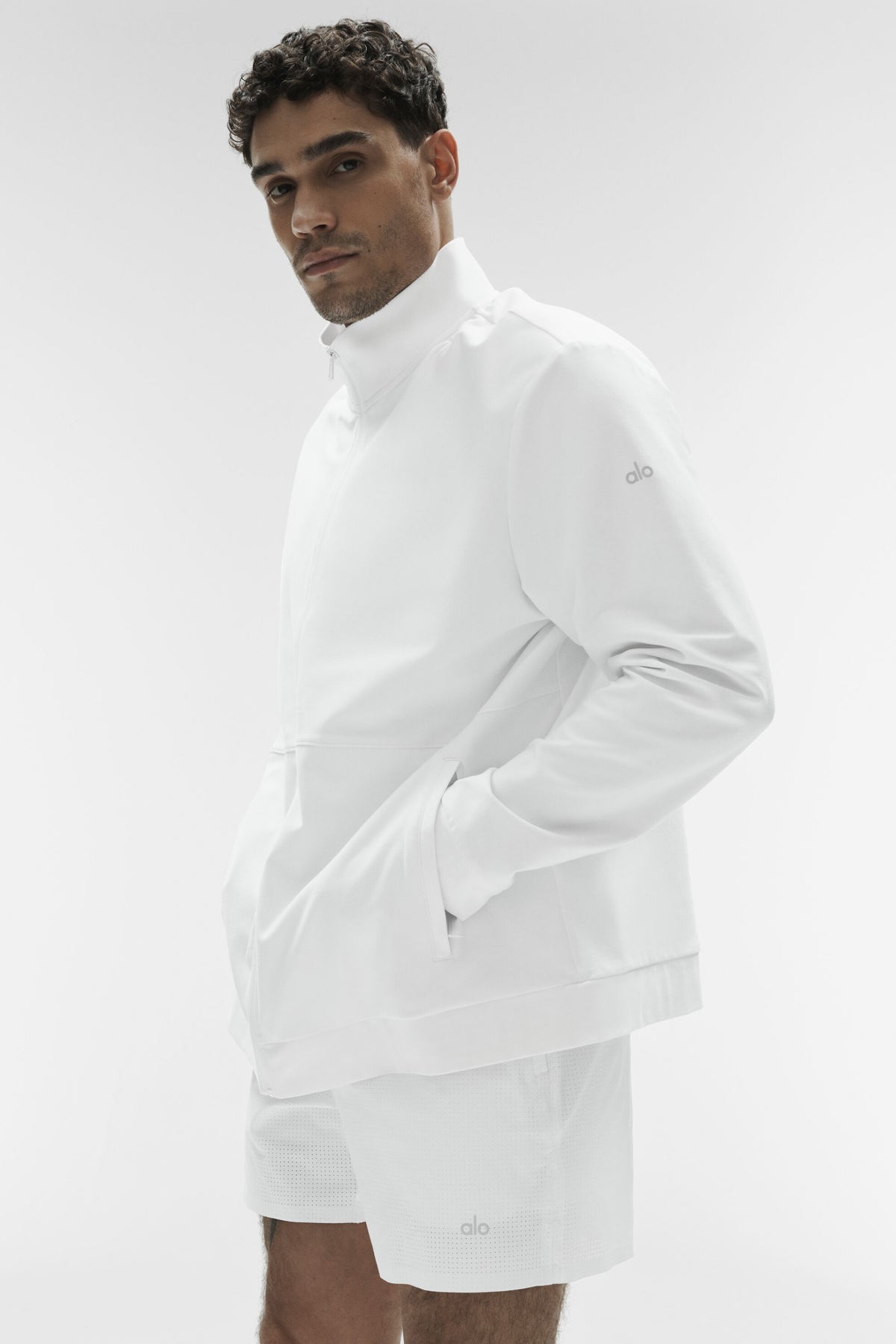 Conquer Max Mock Neck Full Zip - White--0
