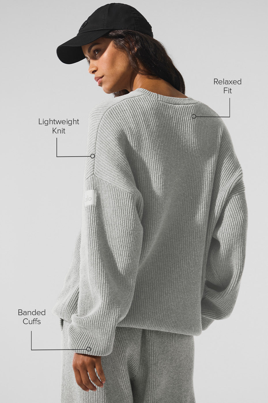 Domain Rib Knit Crew Sweater - Athletic Heather Grey--1