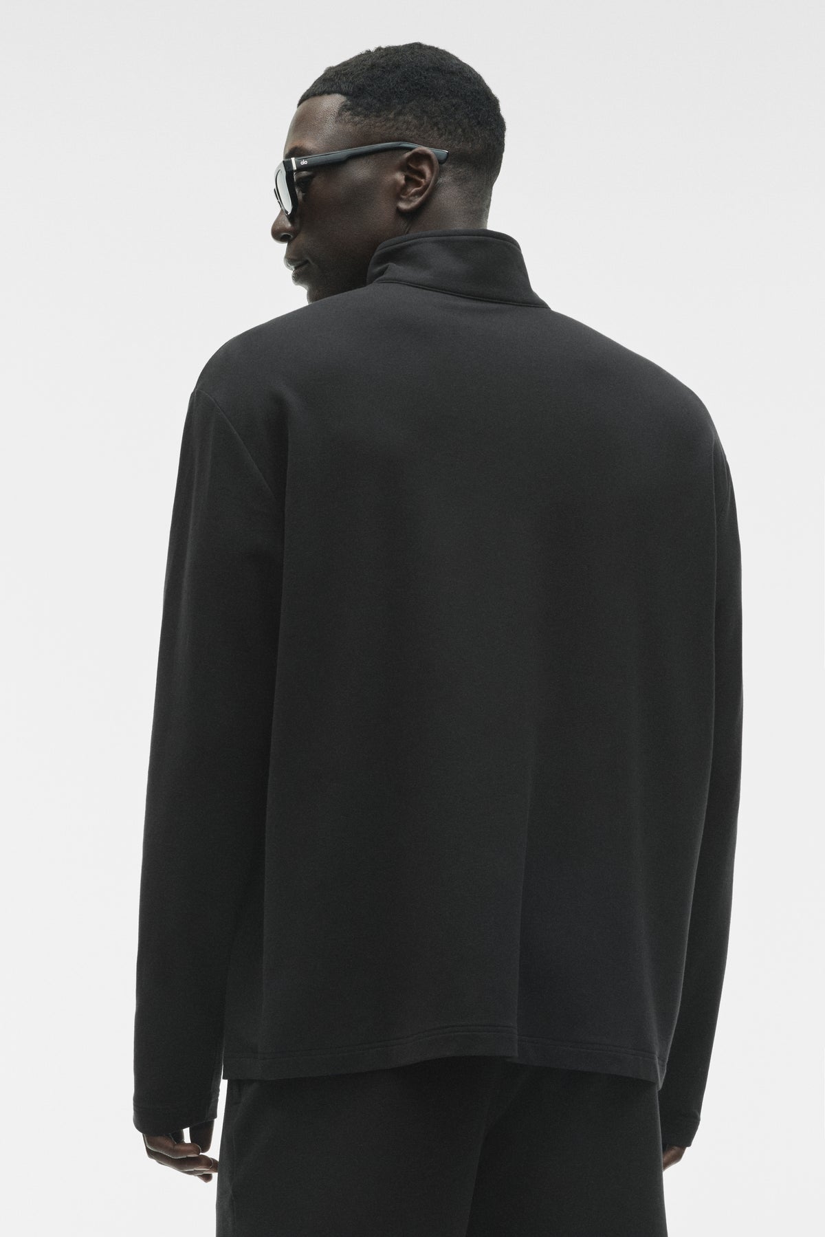 Double Take Long Sleeve 1/4 Zip - Black--2