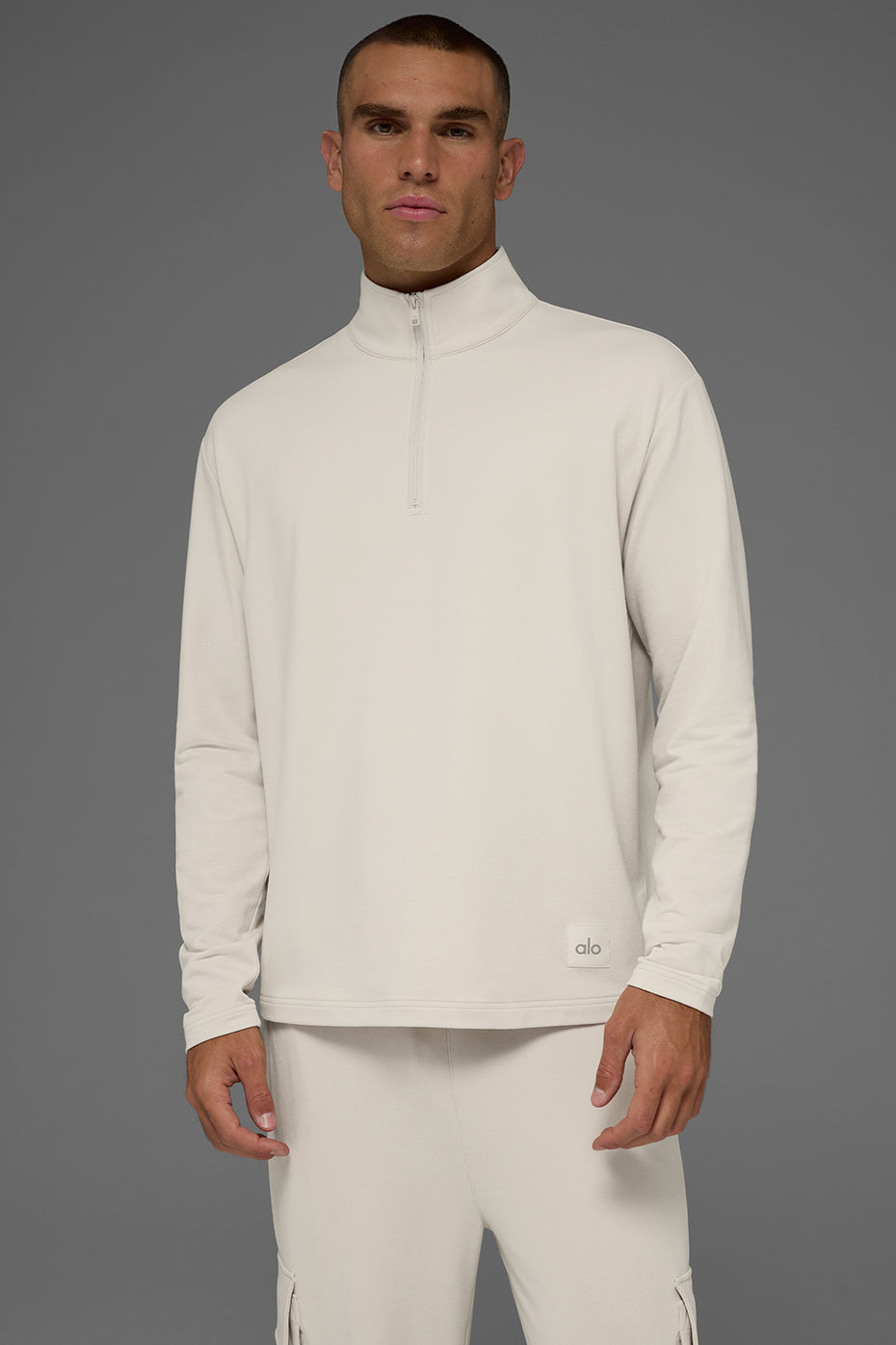 Double Take Long Sleeve 1/4 Zip - Bone--2