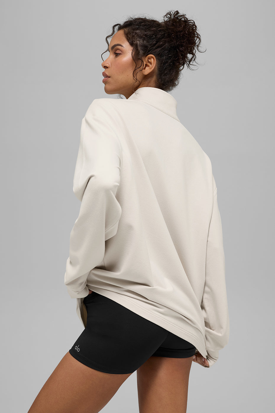 Double Take Long Sleeve 1/4 Zip - Bone--2