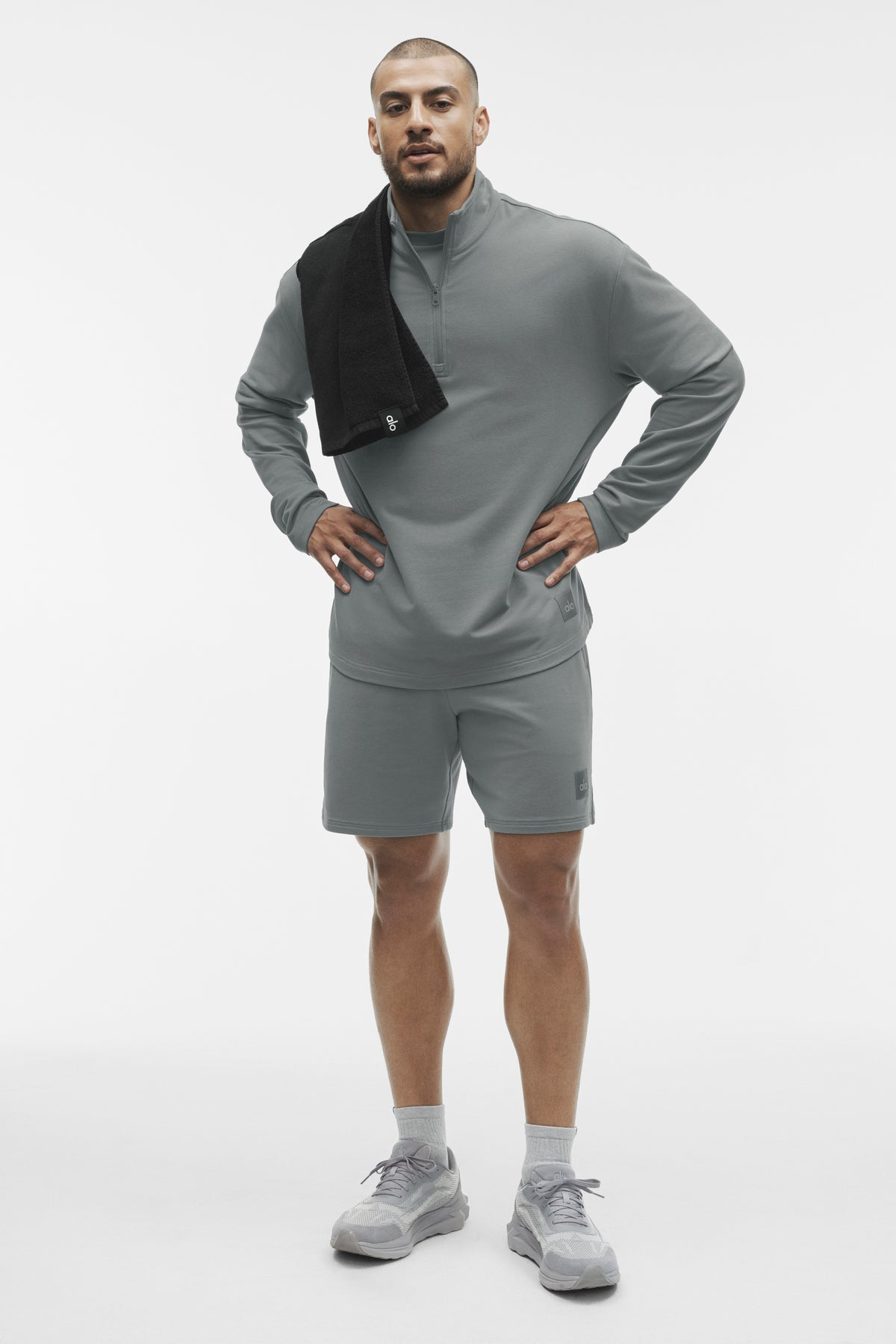 Double Take Long Sleeve 1/4 Zip - Monument--4