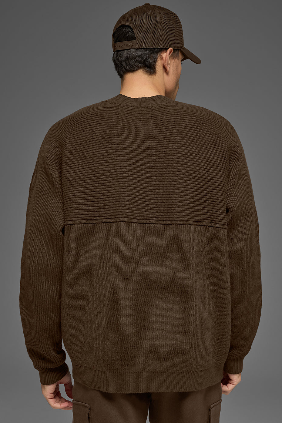 Domain Shift Rib Knit Sweater Crew - Espresso--2