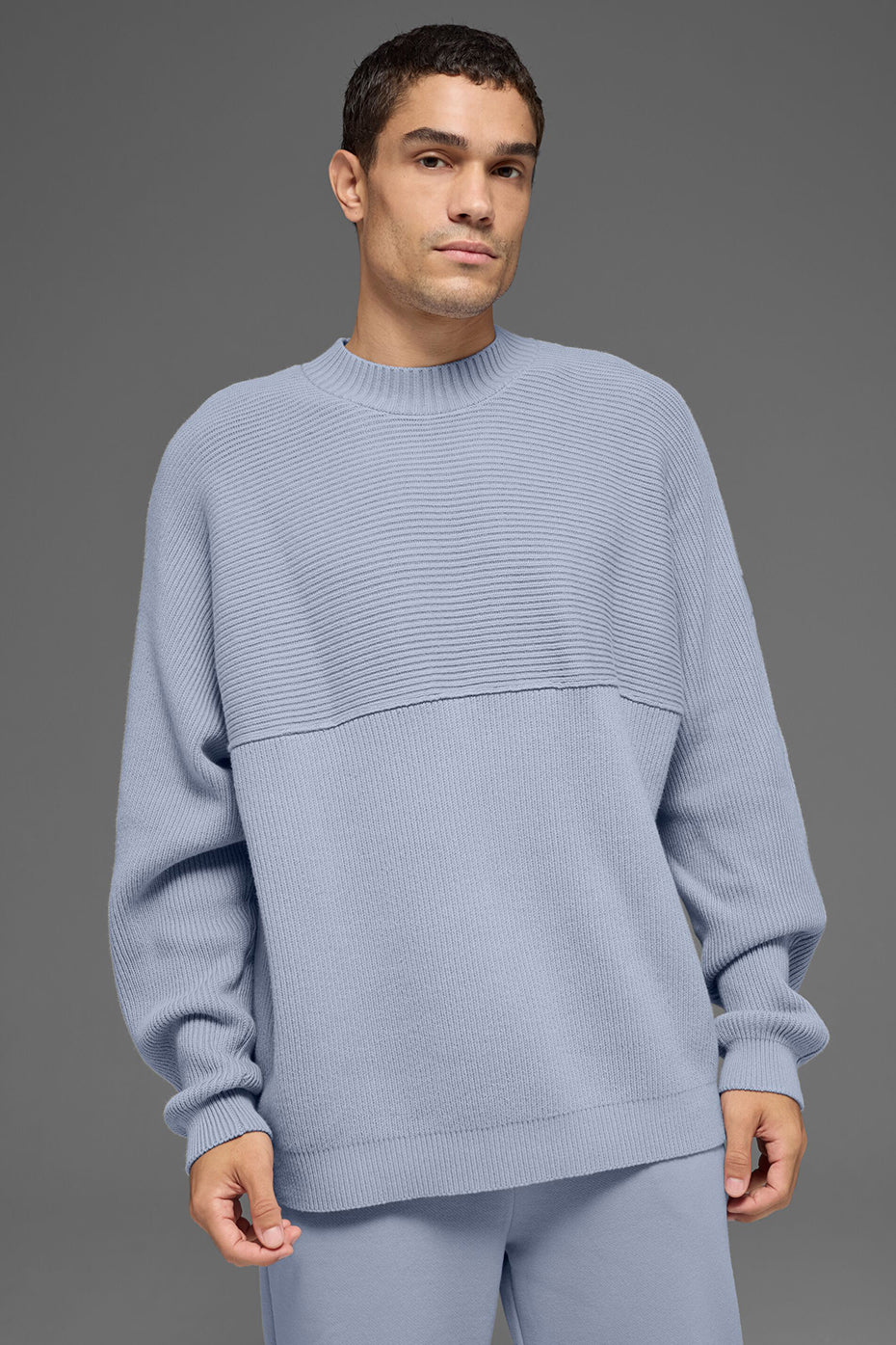 Domain Shift Rib Knit Sweater Crew - Winter Frost--0