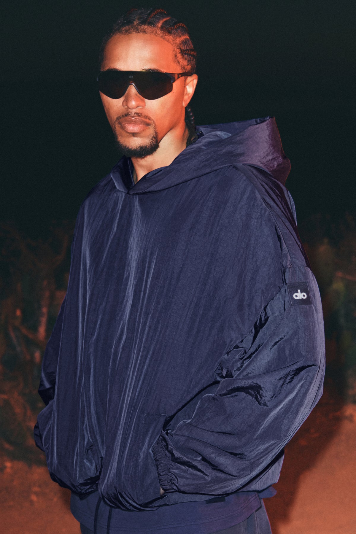 Axis Hooded Pullover - Navy--0