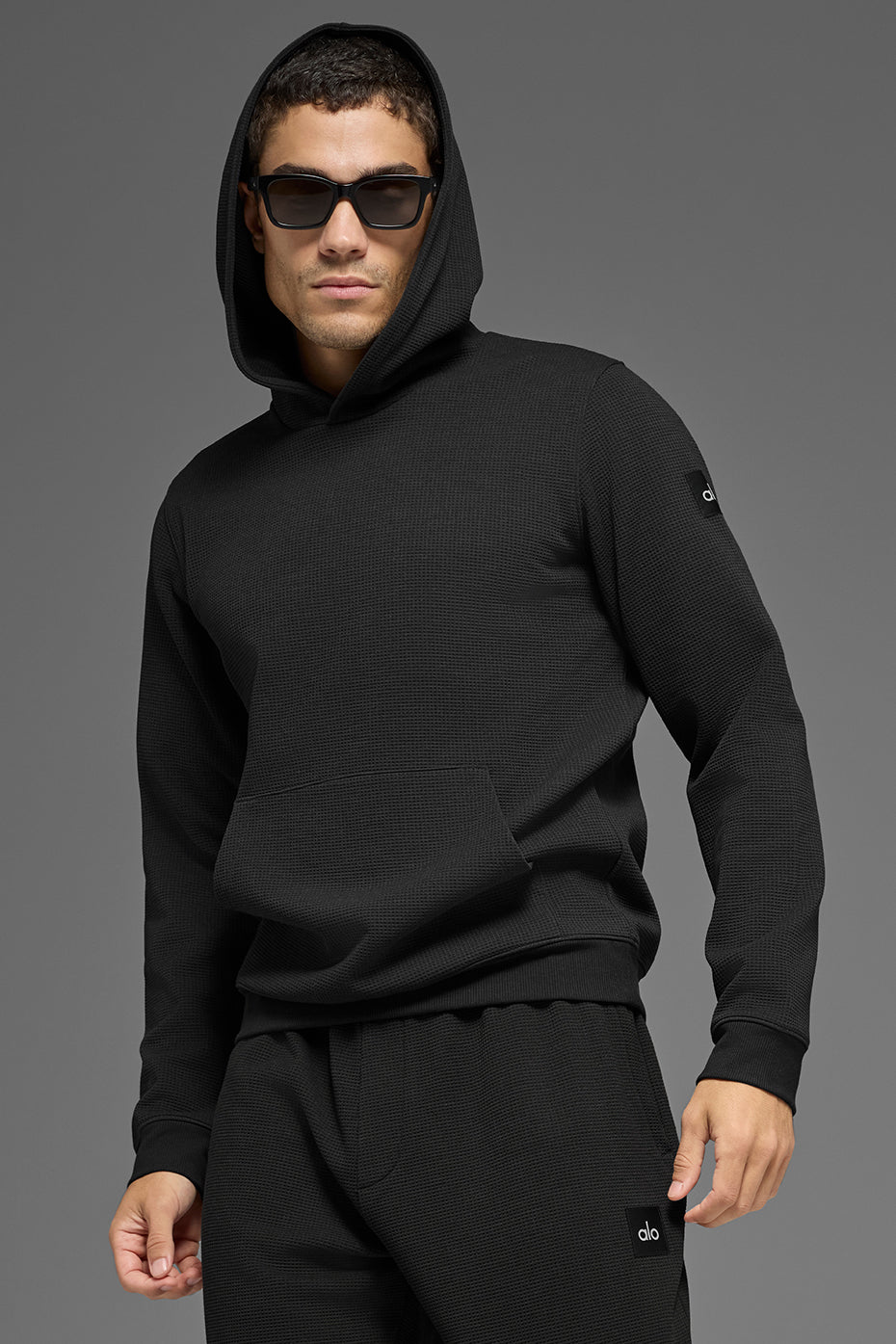 Waffle Lounge Hoodie - Black--0