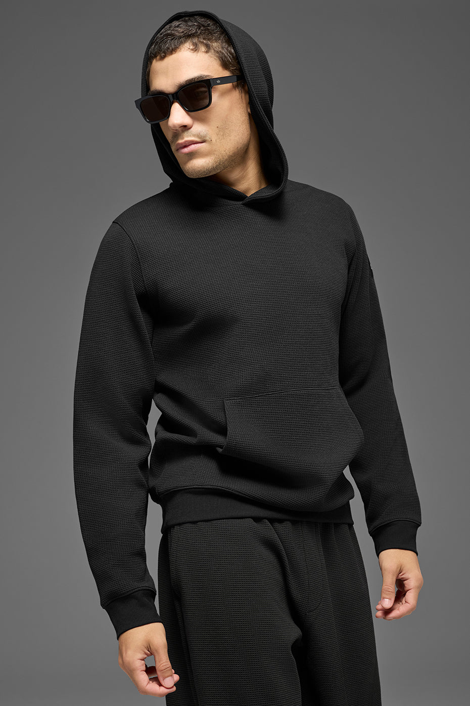 Waffle Lounge Hoodie - Black--3