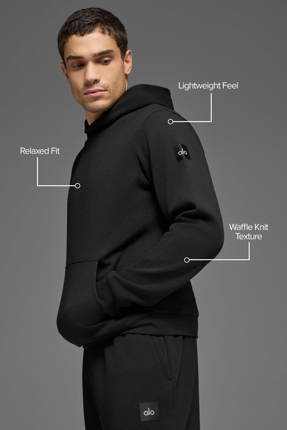 Waffle Lounge Hoodie - Black--1