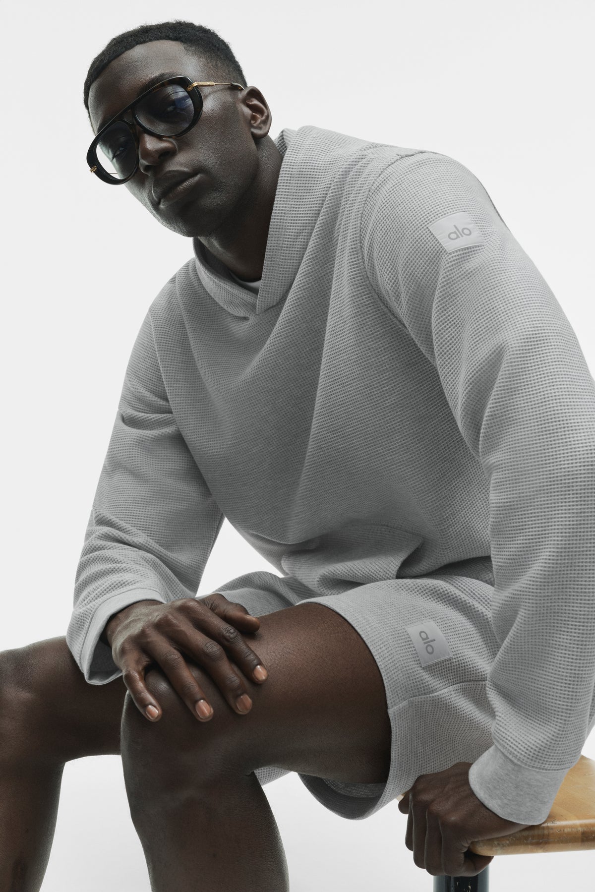 Waffle Lounge Hoodie - Athletic Heather Grey--4