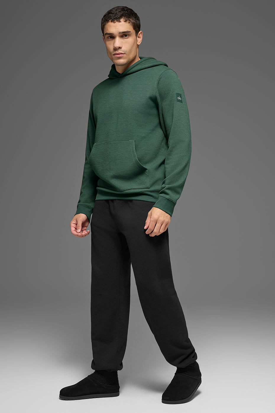 Waffle Lounge Hoodie - Clover Green--4