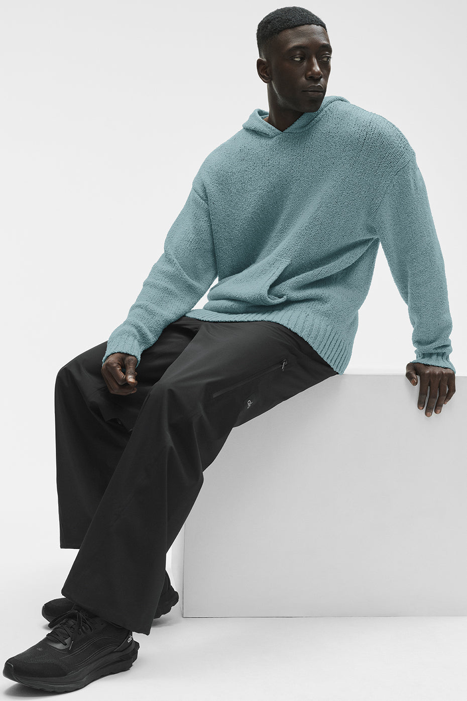Textured Knit Hoodie - Desert Sage--5