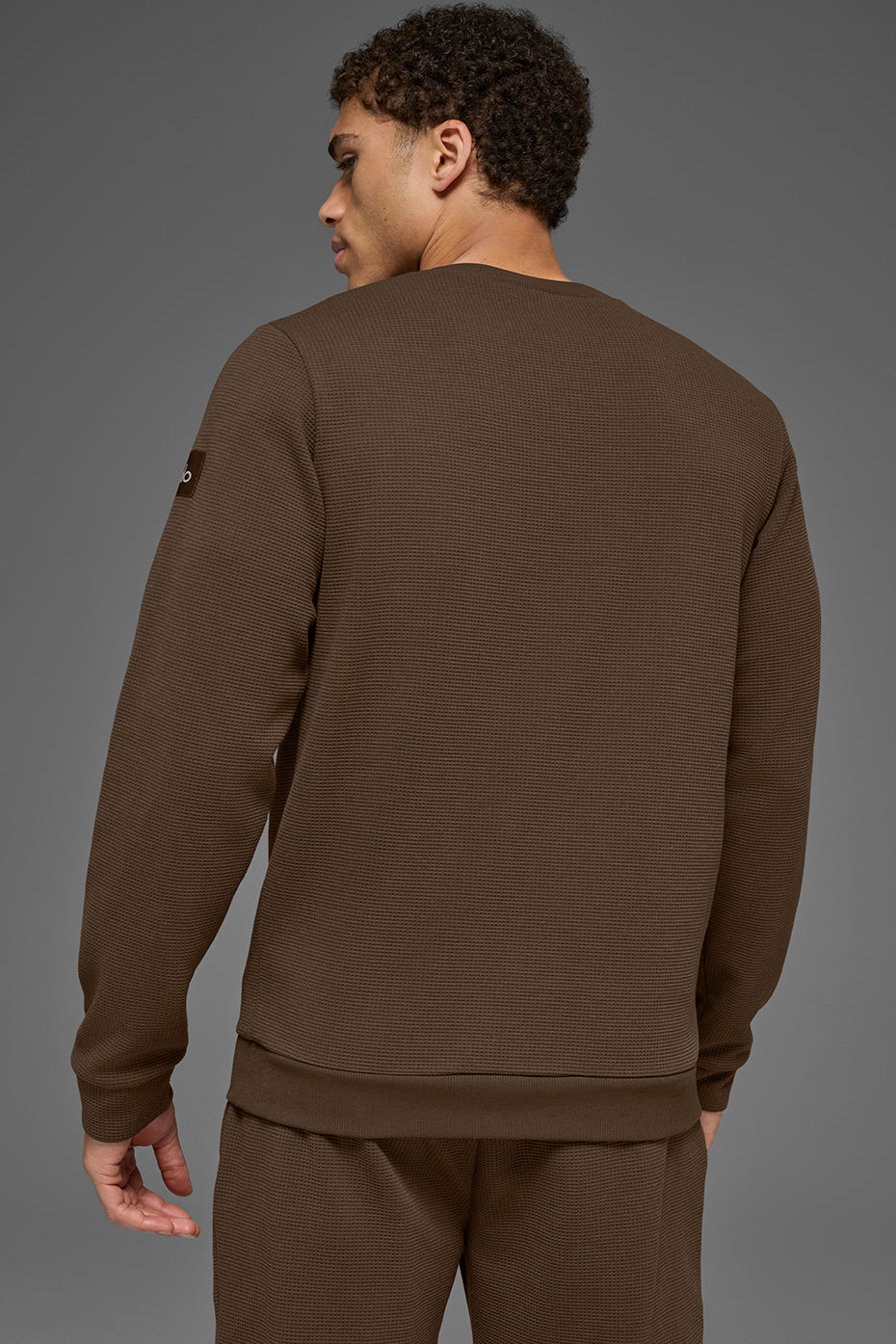 Waffle Lounge Long Sleeve Crew - Espresso--3