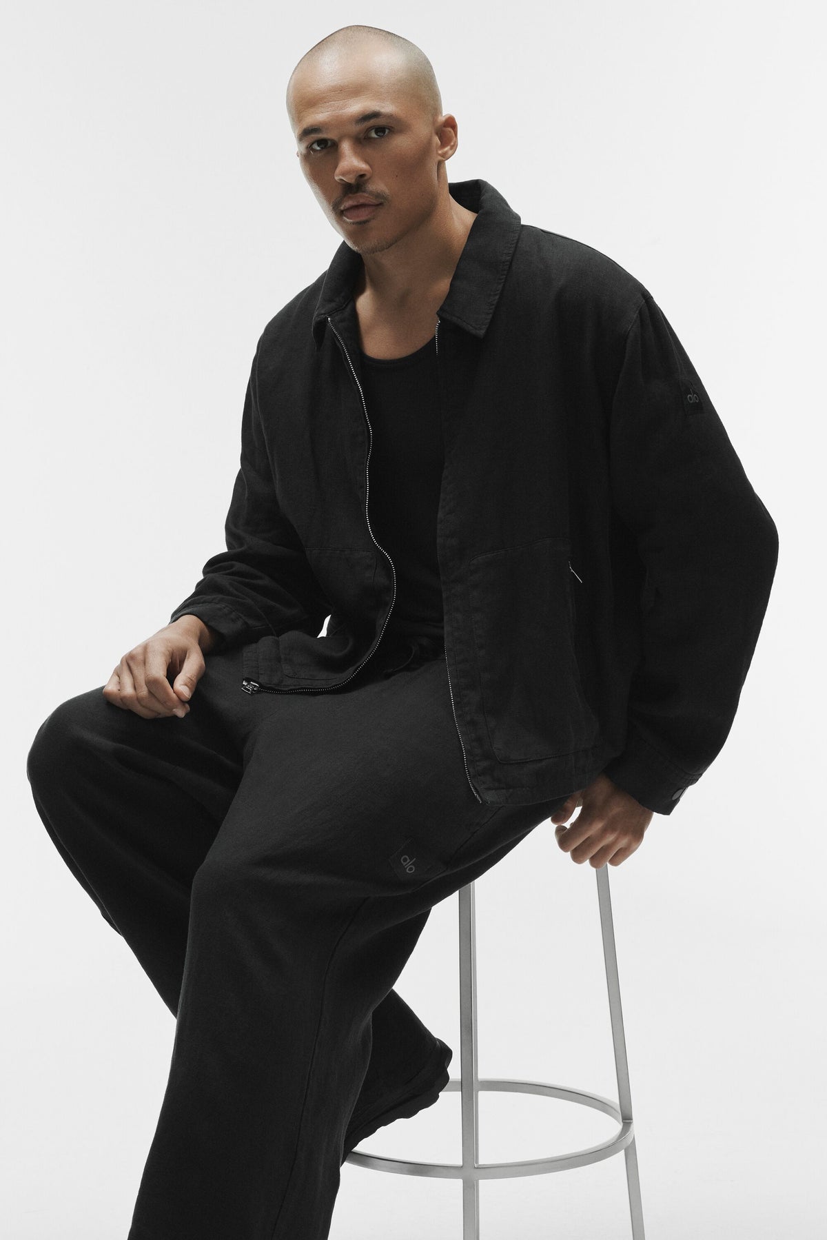 Linen Days Full Zip Jacket - Black--4