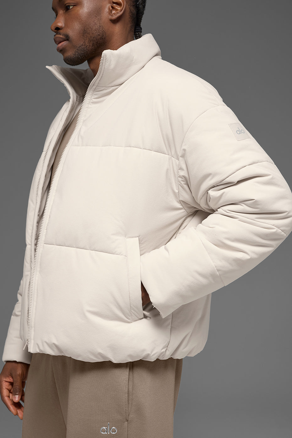 Stretch Woven Street Puffer - Bone--2