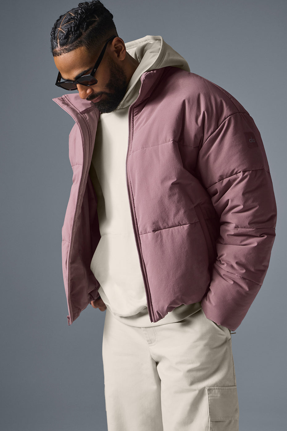 Stretch Woven Street Puffer - Woodrose--0