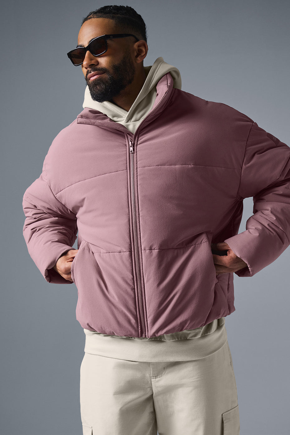 Stretch Woven Street Puffer - Woodrose--2