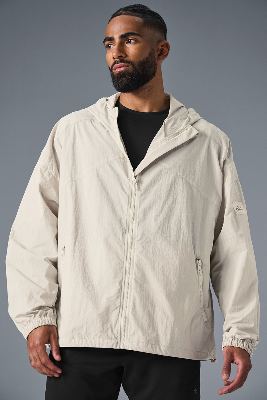 Vantage Nylon Ripstop Track Jacket - Bone--0