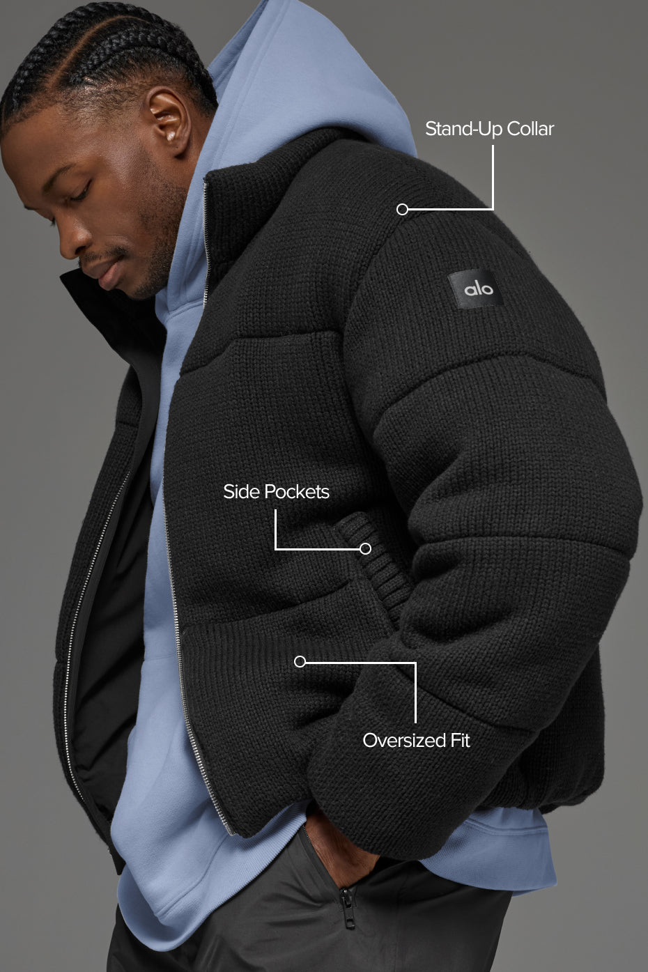 Stage Sweater Puffer - Black--1