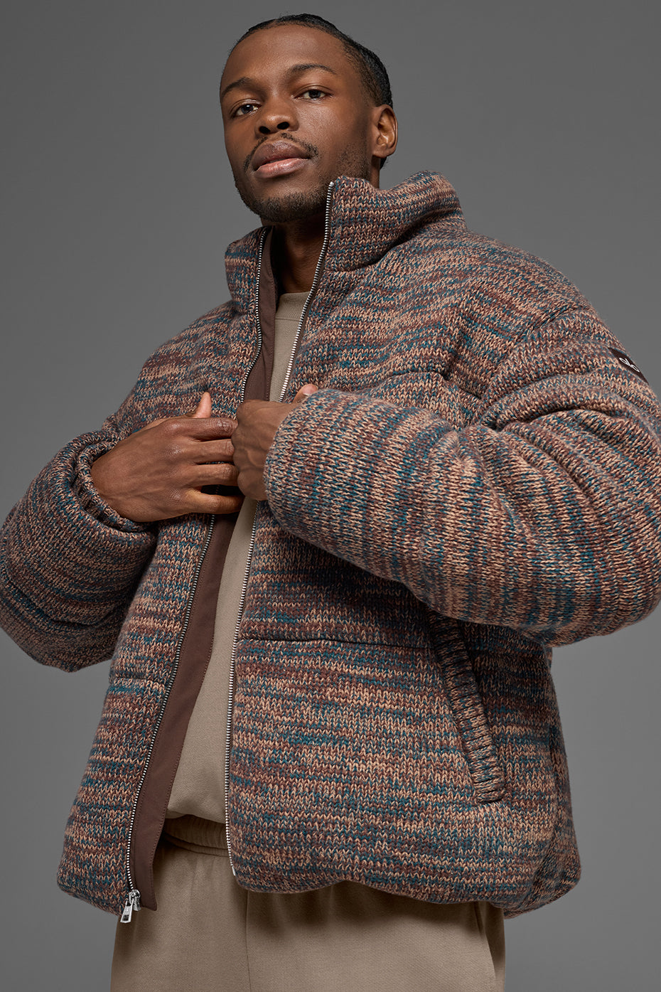 Stage Sweater Puffer - Brown Multi--3