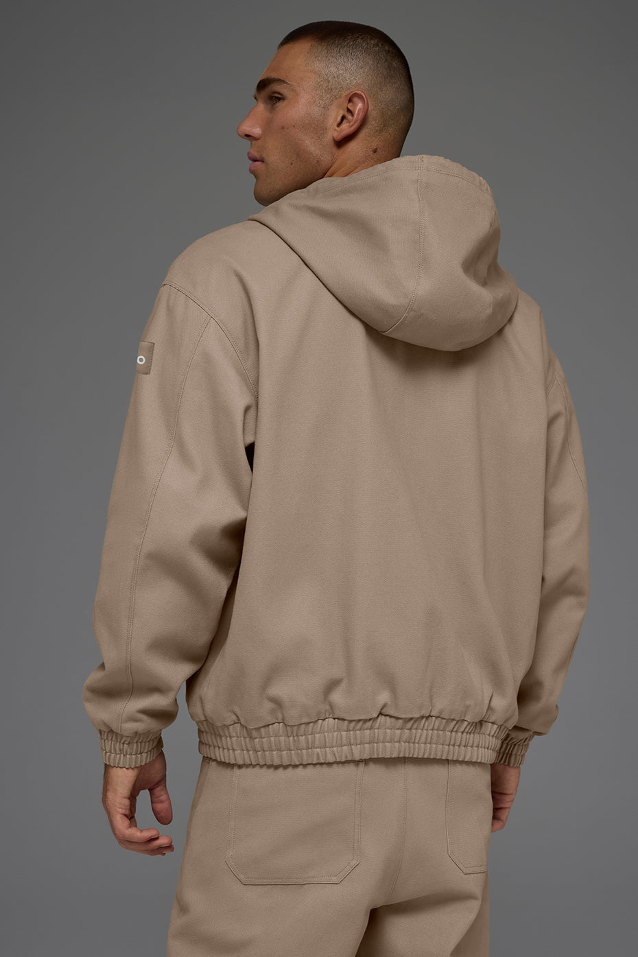Cotton Canvas Full Zip Hoodie - Gravel--3