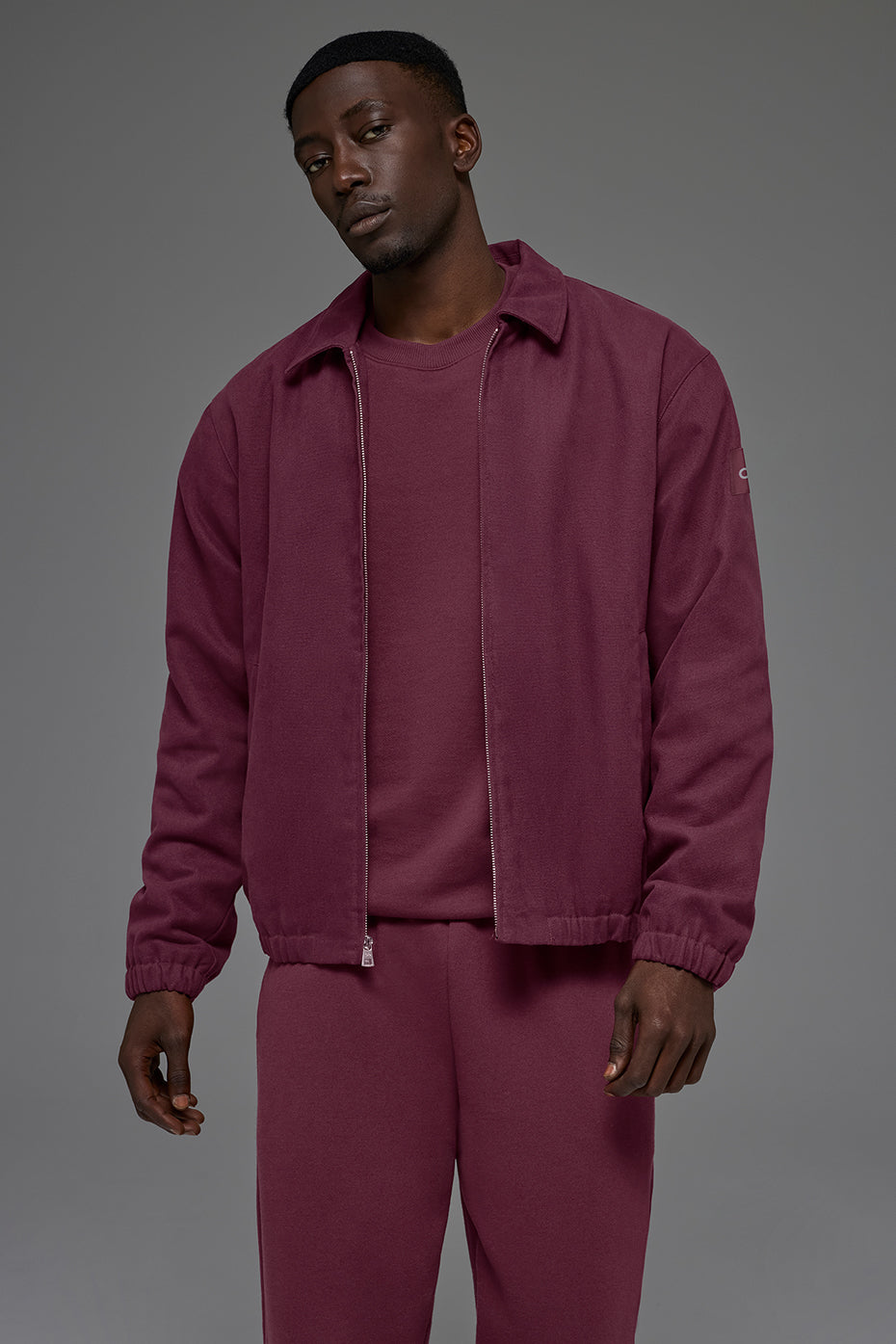Cotton Canvas Coaches Jacket - Burgundy--2
