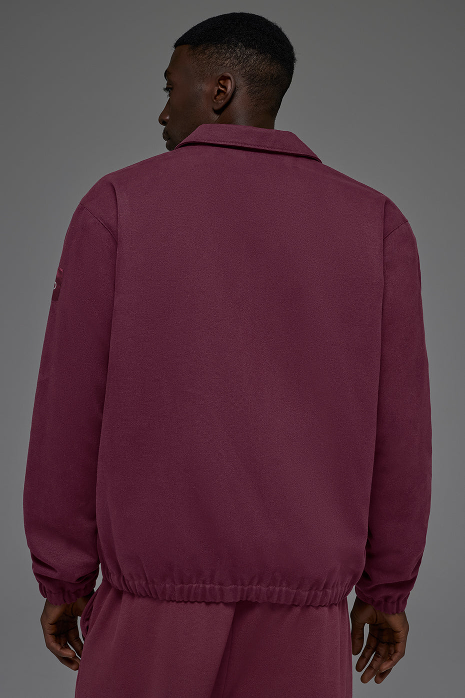 Cotton Canvas Coaches Jacket - Burgundy--3
