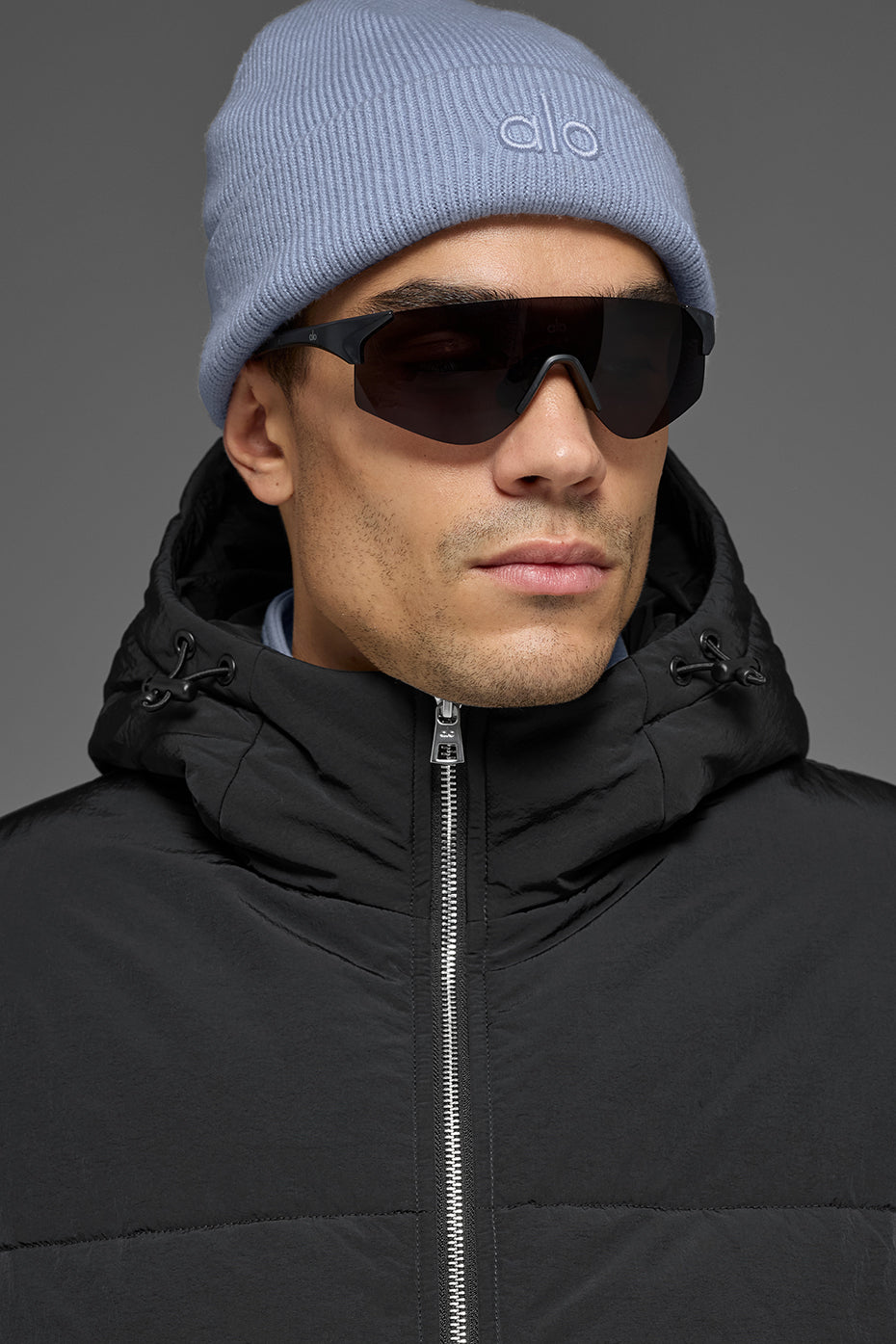 Crinkle Nylon Hooded Stage Puffer - Black--3