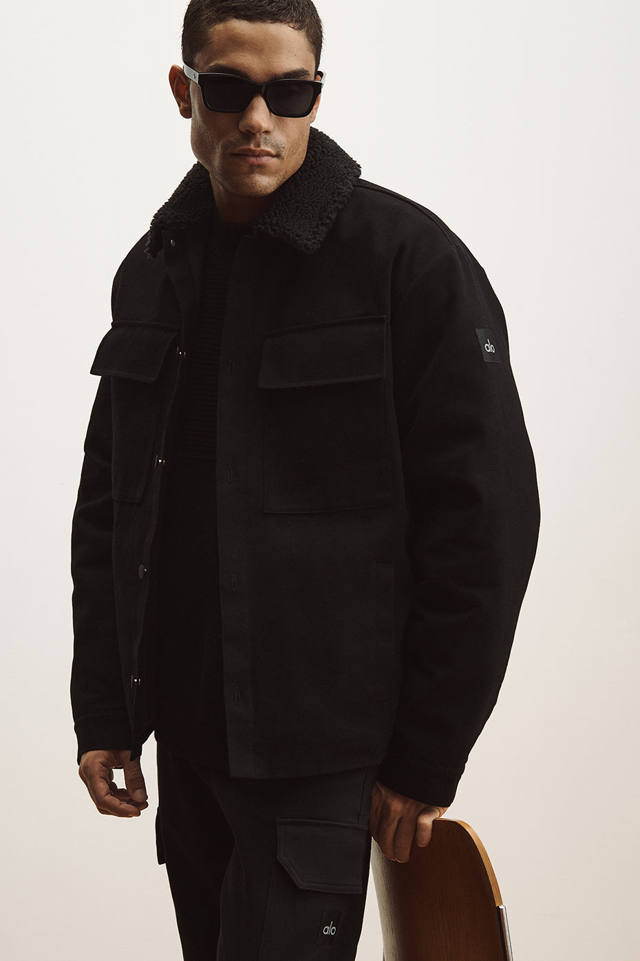 Canvas Utility Shacket - Black--0