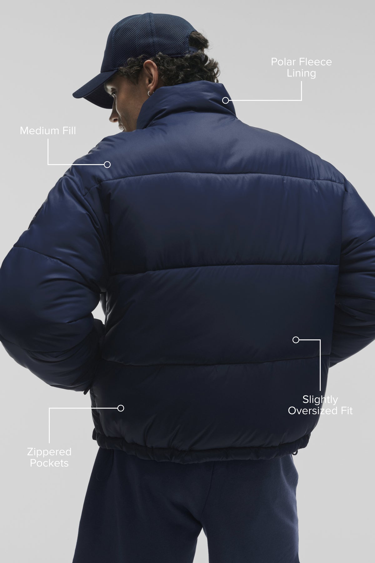Cold Front Puffer Jacket - Navy--1