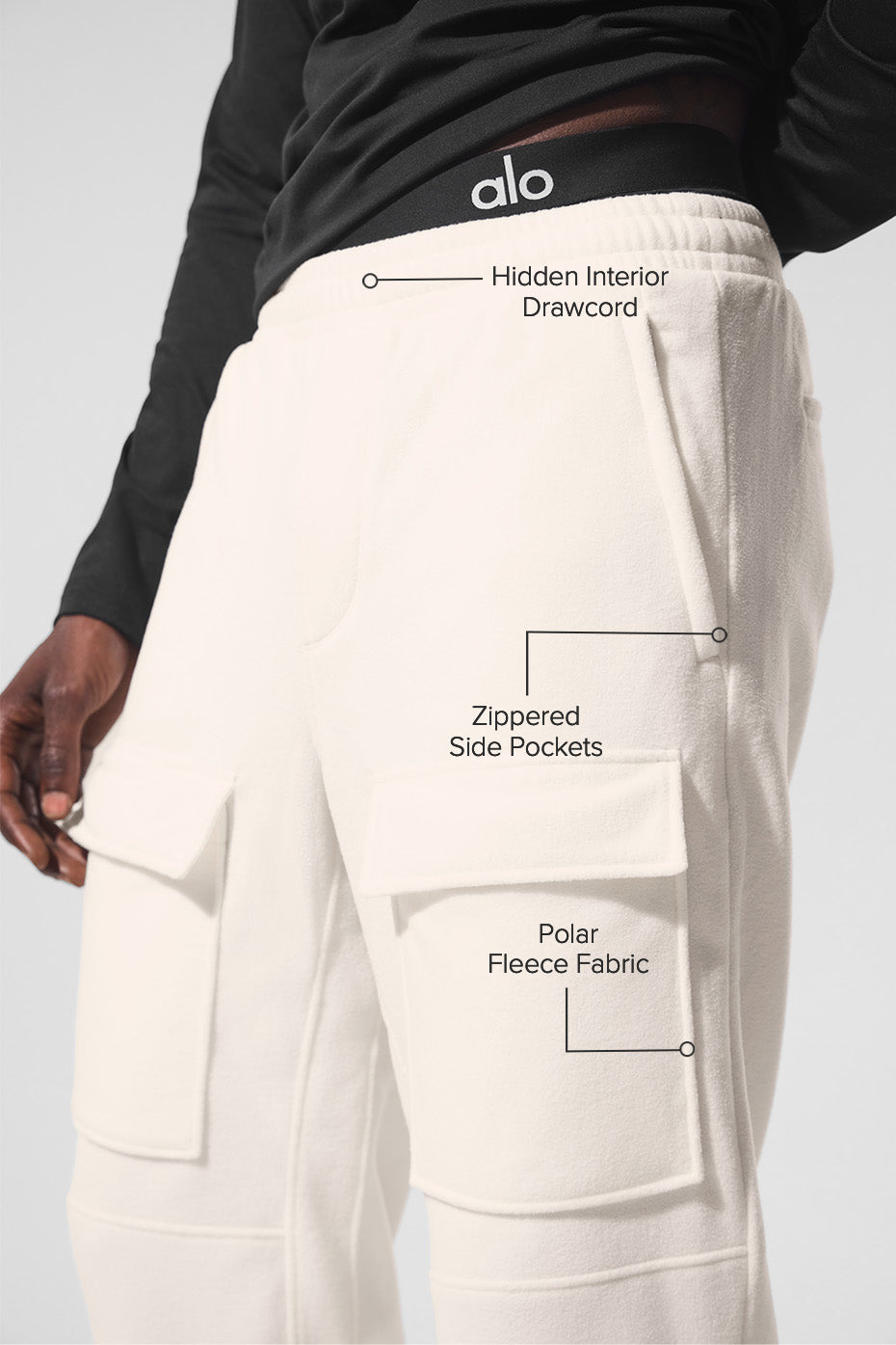Polar Fleece Ridge Cargo Pants - Ivory--1