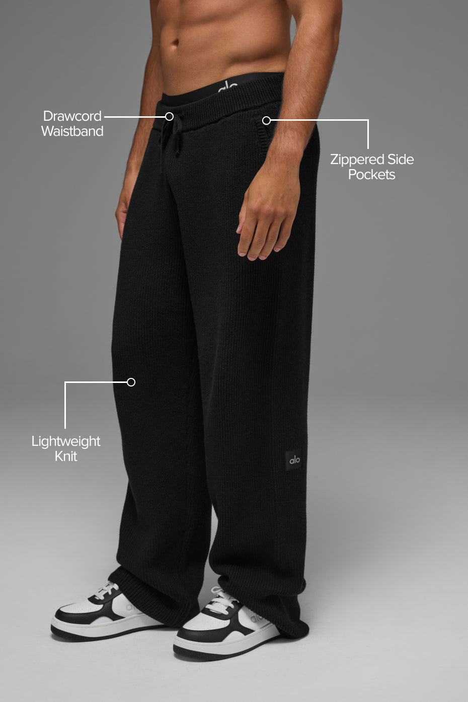 Domain Rib Knit Sweatpant - Black--1