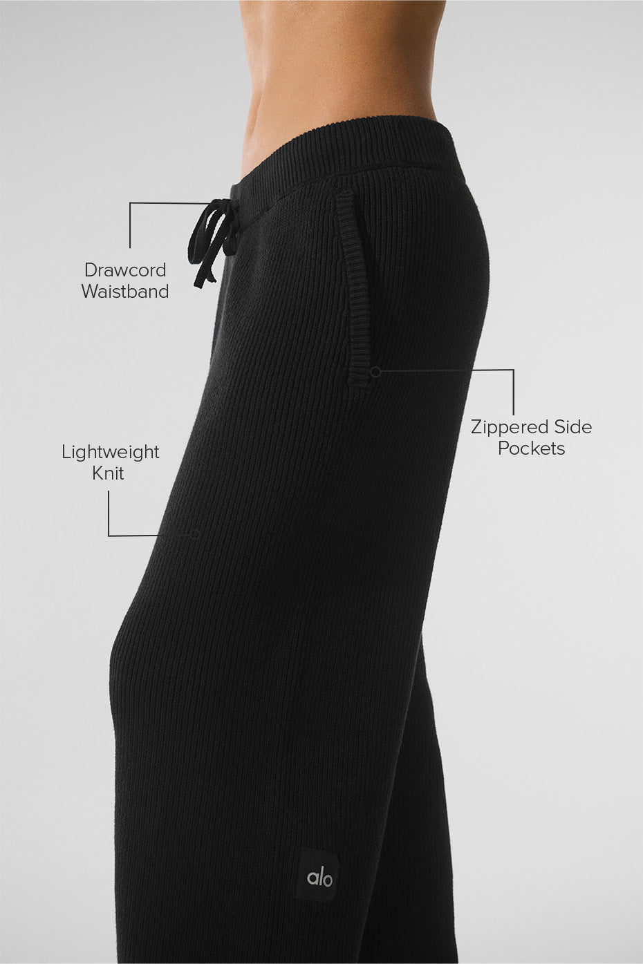 Domain Rib Knit Sweatpant - Black--1